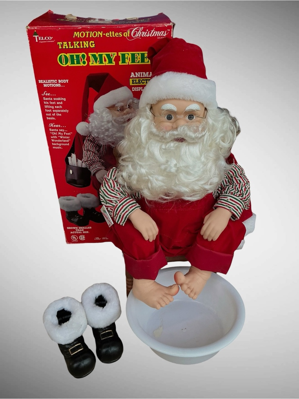 Telco Oh My Feet Santa Animated Talking Vintage 1994 Motionette Christmas